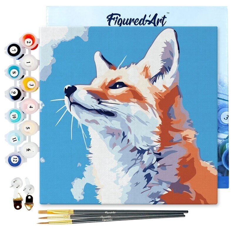 Painting by numbers kit - Fox and blue sky