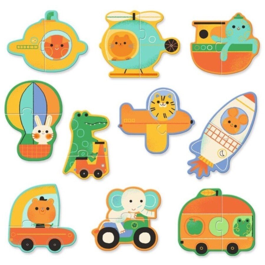 Djeco Puzzle Duo - Vehicles, 20 pcs. 1 Djeco Puzzle Duo - Vehicles, 20 pcs. 1