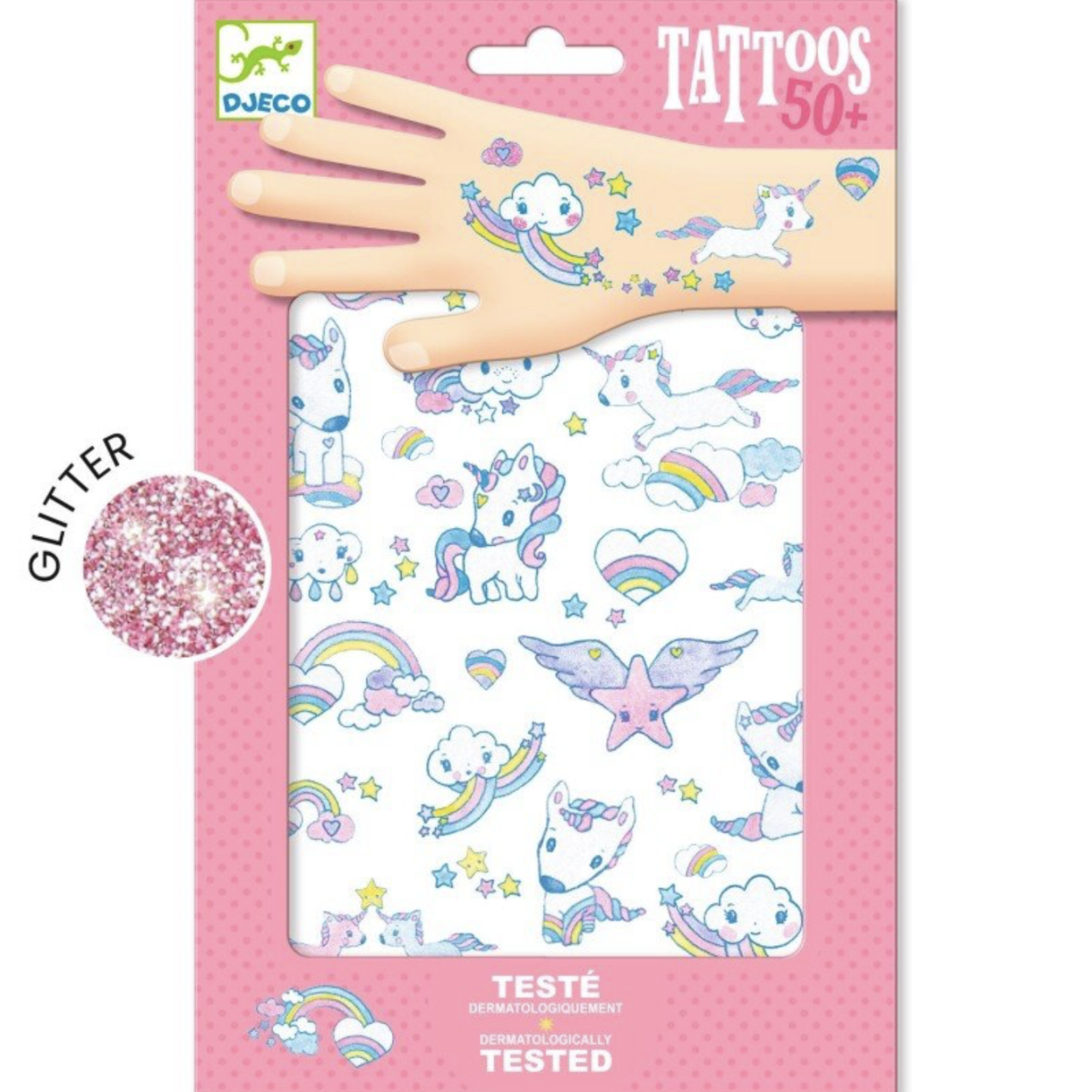Djeco Glitter Tattoos - Unicorns Djeco Glitter Tattoos - Unicorns